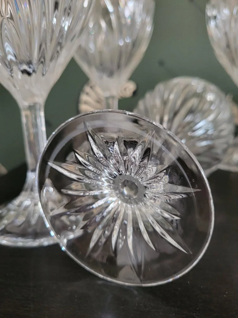 Vintage BOHEMIA Crystal Glasses Goblets 